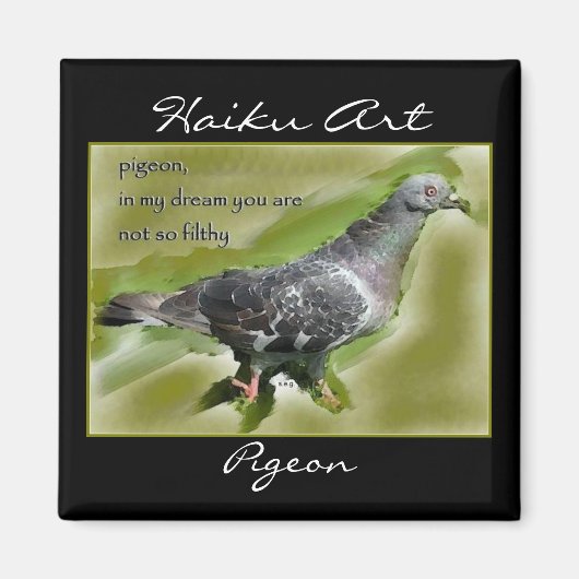 Pigeon Haiku Art Magnet (Vorne)