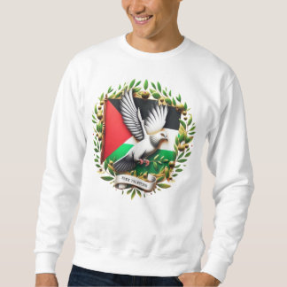 Pigeon Hold oliven Filiale frei Palästina Flag Sweatshirt