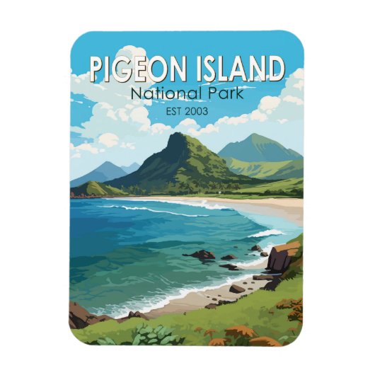 Pigeon Island Nationalpark San Lucia Magnet (Vertikal)