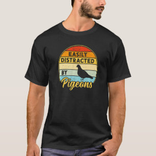 Pigeon leicht abgelenkt Retro Sunset Niedlich T-Shirt