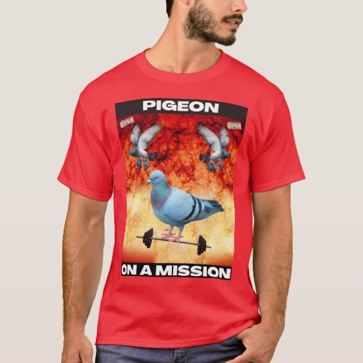 Pigeon on a Mission funny T-Shirt (Vorderseite)