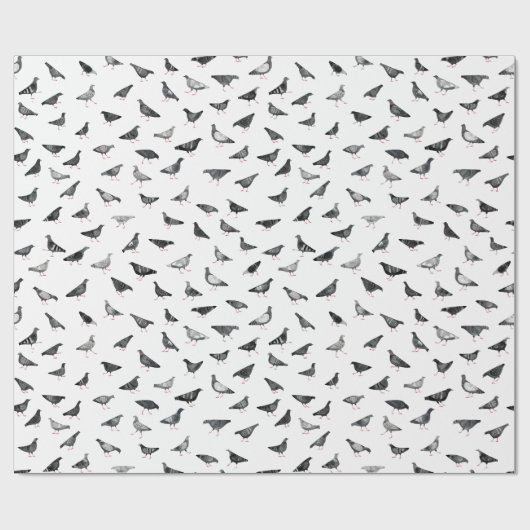 Pigeon Pattern Geschenkpapier (Flach)