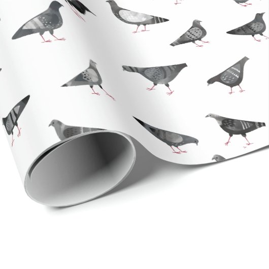 Pigeon Pattern Geschenkpapier (Rolleneckpunkt)