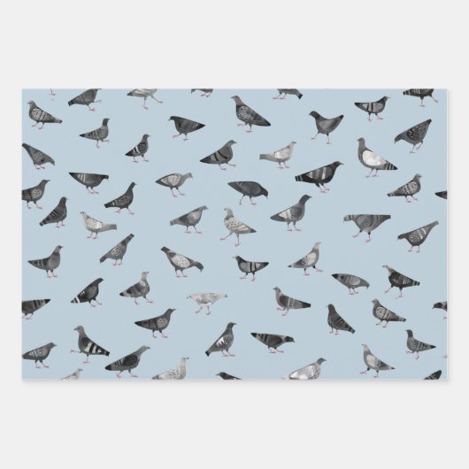 Pigeon Pattern Geschenkpapier Set (Vorderseite)