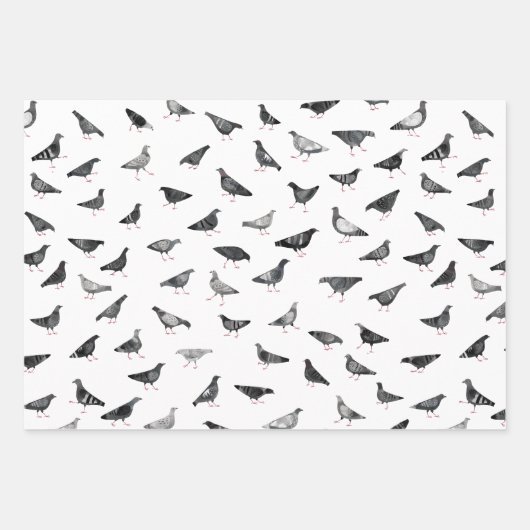 Pigeon Pattern Geschenkpapier Set (Vorderseite)