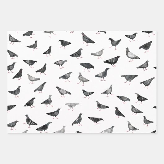 Pigeon Pattern Geschenkpapier Set (Vorderseite)