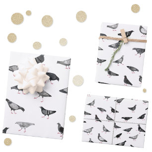 Pigeon Pattern Geschenkpapier Set