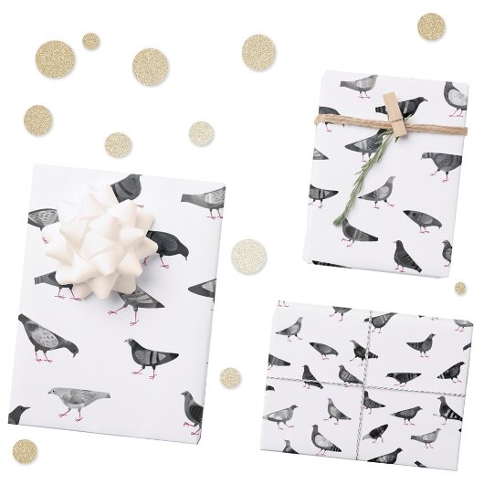 Pigeon Pattern Geschenkpapier Set