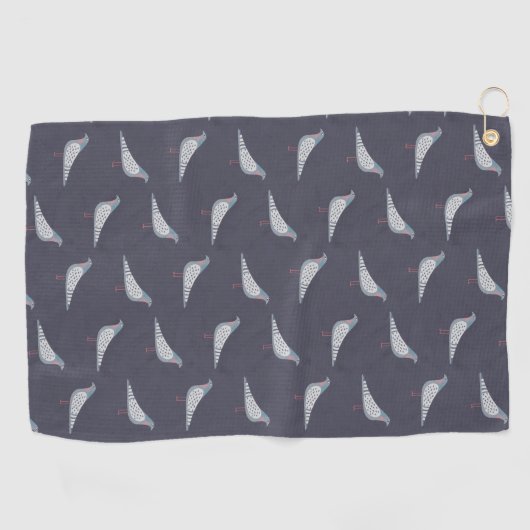 Pigeon Pattern Golfhandtuch (Horizontal)