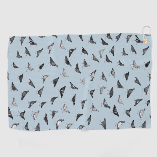 Pigeon Pattern Golfhandtuch (Horizontal)