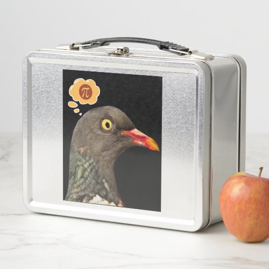"Pigeon Pi" Frische Taube, die über Pi nachdenkt Metall Brotdose (Beispiel)