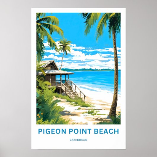 Pigeon Point Beach Caribbean Travel Print Poster (Vorne)