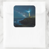 Pigeon Point Light Station, Ca Quadratischer Aufkleber (Tasche)