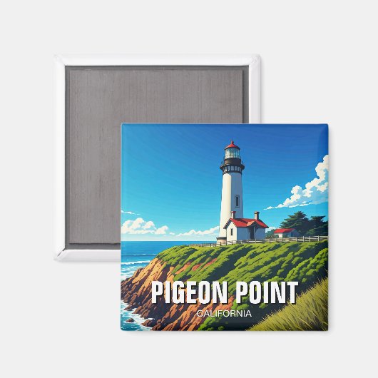 Pigeon Point Lighthouse California Magnet (Vorderseite/Rückseite)