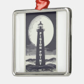 Pigeon Point Lighthouse California Moon Ornament Aus Metall (Links)