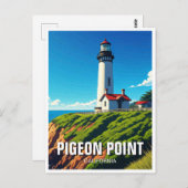 Pigeon Point Lighthouse California Postkarte (Vorne/Hinten)