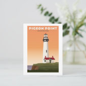 Pigeon Point Lighthouse Vintage Reise Postkarte (Stehend Vorderseite)