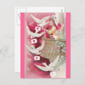 Pigeon Posted Valentines Feiertagspostkarte (Vorne/Hinten)