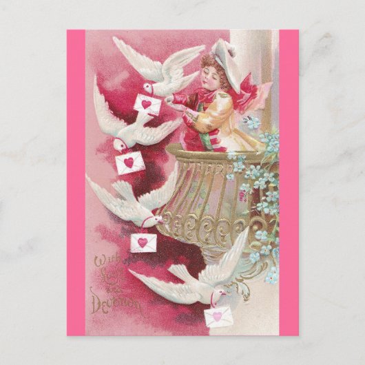 Pigeon Posted Valentines Feiertagspostkarte (Vorderseite)