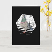 Pigeon Retro Karte (Gelbe Blume)