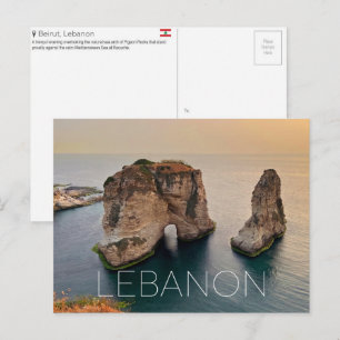 Pigeon Rock, Beirut, Libanon Reise-Postkarte Postkarte