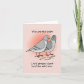 Pigeon Sharing French Fries Funny Friend Vielen Da Karte (Vorderseite)