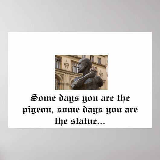 Pigeon & Statue Poster (Vorne)