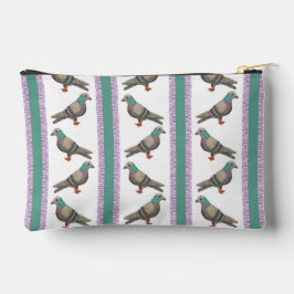 Pigeon Streifen Zipper Pouch Zubehörtasche