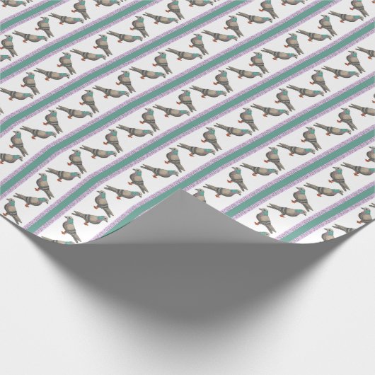 Pigeon Stripe Geschenkpapier (Ecke)