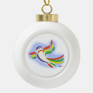 Pigeon Stylized Bird Keramik Kugel-Ornament
