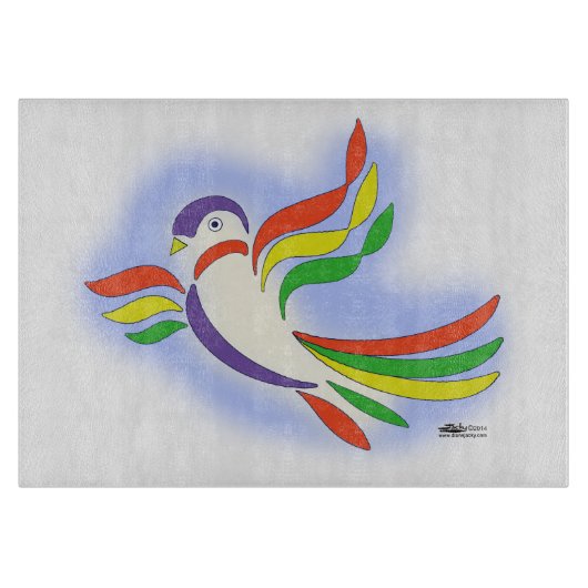 Pigeon Stylized Bird Schneidebrett (Vorderseite)