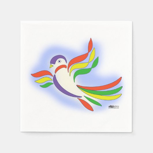 Pigeon Stylized Bird Serviette (Vorderseite)