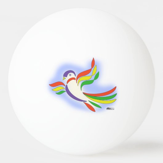 Pigeon Stylized Bird Tischtennisball (Rückseite)