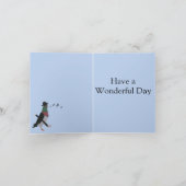 Pigeon Über Stadt bearbeitbare Vatertag Feiertagskarte (Innenseite)