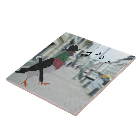 Pigeon Über Stadt Fliese (Seite)