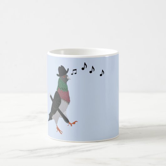 Pigeon Über Town Funny Kaffeetasse (Mittel)