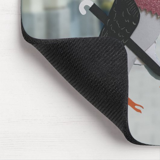 Pigeon Über Town Funny Mousepad (Ecke)