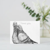 Pigeon-Umarmung Postkarte (Stehend Vorderseite)