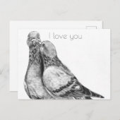 Pigeon-Umarmung Postkarte (Vorne/Hinten)