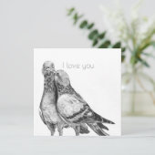 Pigeon-Umarmung Postkarte (Stehend Vorderseite)