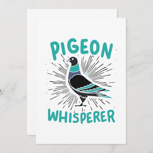 Pigeon Whisperer Einladung (Vorne/Hinten)