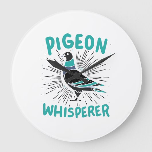Pigeon Whisperer Große Wanduhr (Vorderseite)