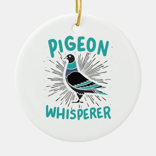 Pigeon Whisperer Keramik Ornament (Vorne)