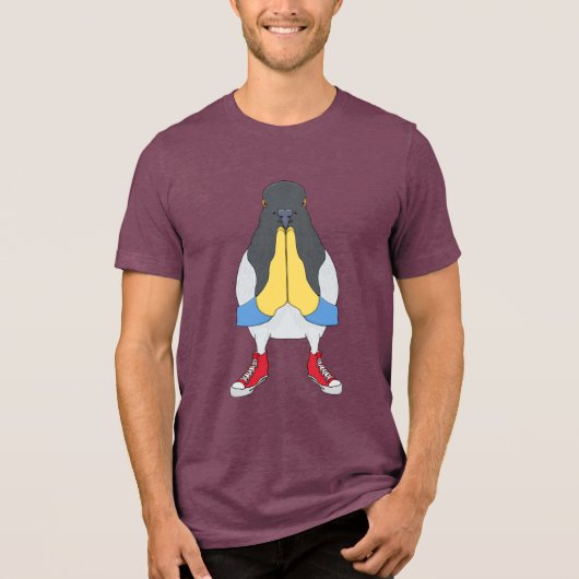 Pigeon with Shoes Tri-Blend Shirt (Vorderseite)