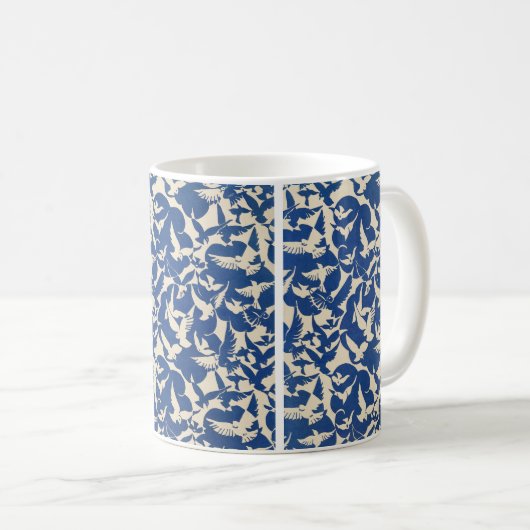 Pigeons in white and blue Rijksmuseum Amsterdam Kaffeetasse (VorderseiteRechts)