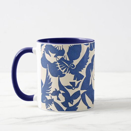 Pigeons in White and Blue Tasse (Links)