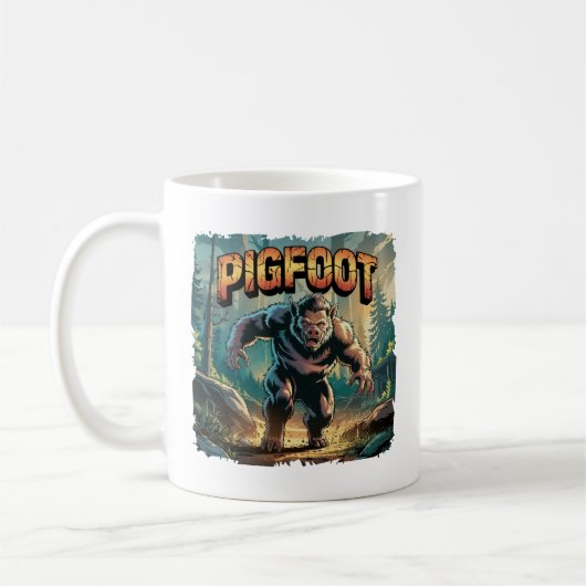 Pigfoot Illustration Combo Creature Funny Kaffeetasse (Links)