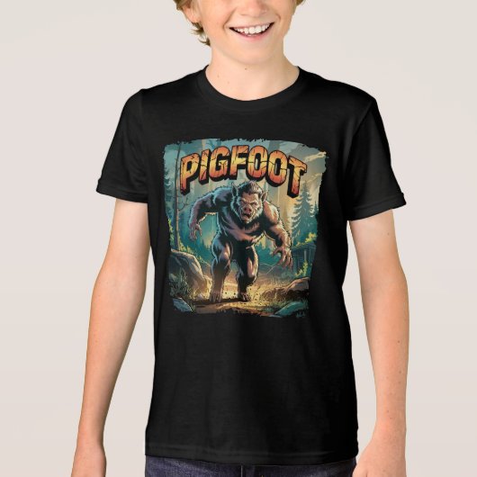 Pigfoot Illustration Combo Creature Funny Tri-Blend Shirt (Vorderseite)