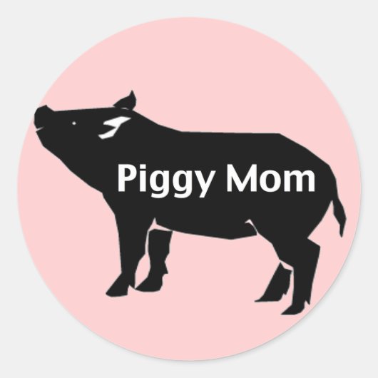 Piggie-Mama Runder Aufkleber (Vorderseite)
