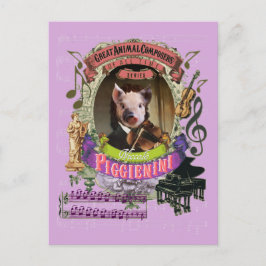 Piggienini Funny Pig Animal Composer Paganini Postkarte